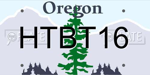 HTBT16 Oregon License Plate