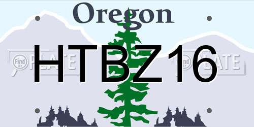 HTBZ16 Oregon License Plate