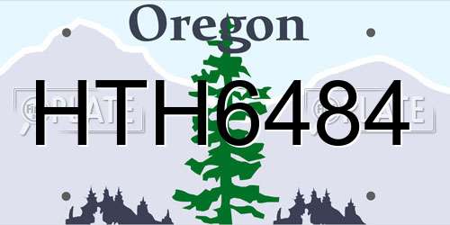 HTH6484 Oregon License Plate