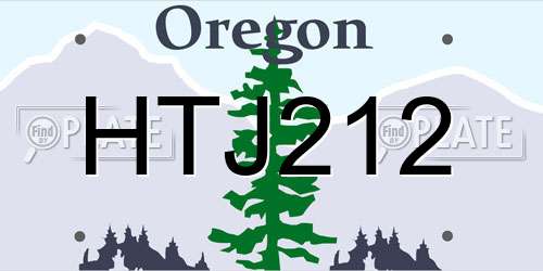 HTJ212 Oregon License Plate