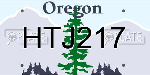 HTJ217 Oregon License Plate