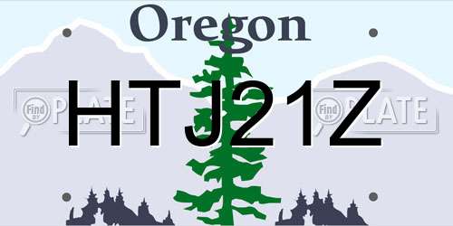 HTJ21Z Oregon License Plate