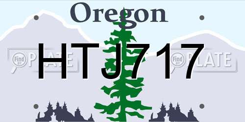 HTJ717 Oregon License Plate