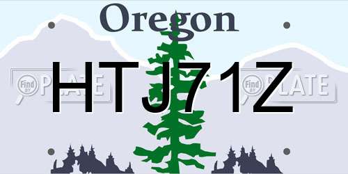 HTJ71Z Oregon License Plate