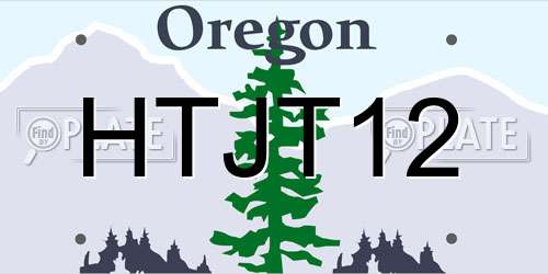 HTJT12 Oregon License Plate