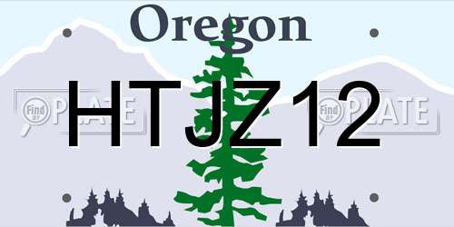 HTJZ12 Oregon License Plate