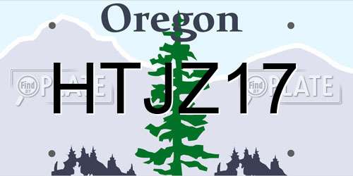 HTJZ17 Oregon License Plate