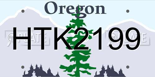 HTK2199 Oregon License Plate