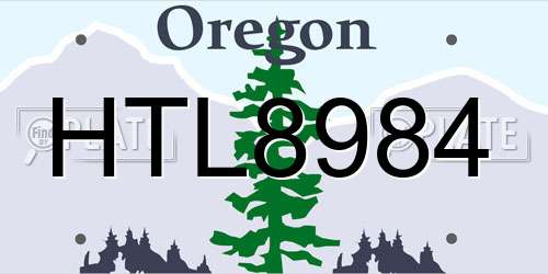 HTL8984 Oregon License Plate
