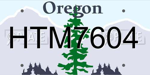 HTM7604 Oregon License Plate