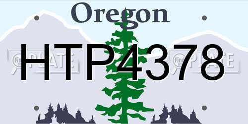 HTP4378 Oregon License Plate