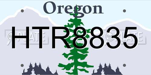 HTR8835 Oregon License Plate