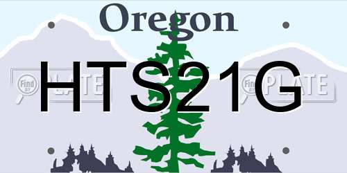 HTS21G Oregon License Plate