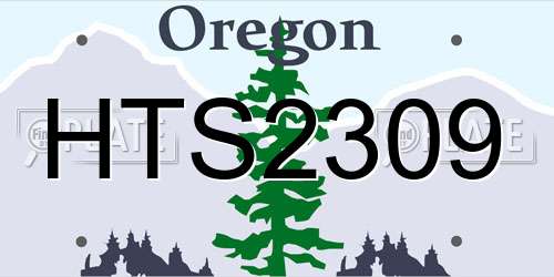 HTS2309 Oregon License Plate