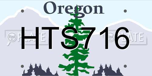 HTS716 Oregon License Plate
