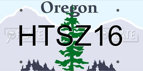 HTSZ16 Oregon License Plate