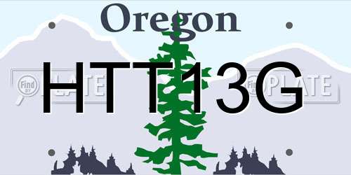 HTT13G Oregon License Plate