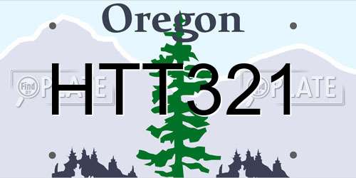 HTT321 Oregon License Plate