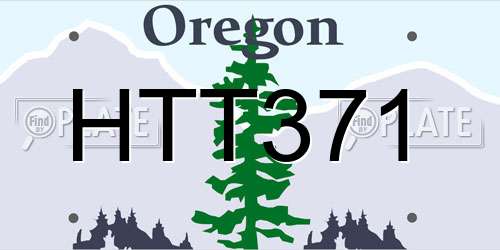 HTT371 Oregon License Plate