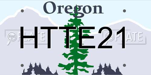 HTTE21 Oregon License Plate