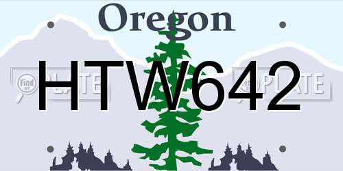 HTW642 Oregon License Plate