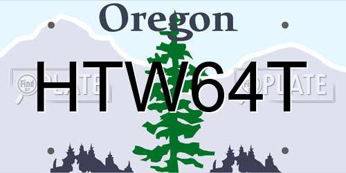 HTW64T Oregon License Plate