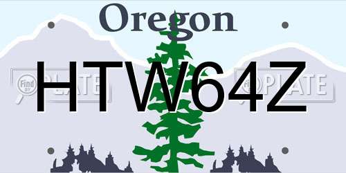 HTW64Z Oregon License Plate