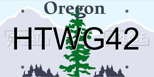 HTWG42 Oregon License Plate