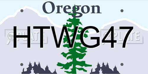 HTWG47 Oregon License Plate