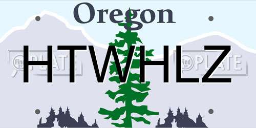 HTWHLZ Oregon License Plate