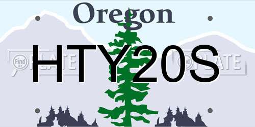 HTY20S Oregon License Plate