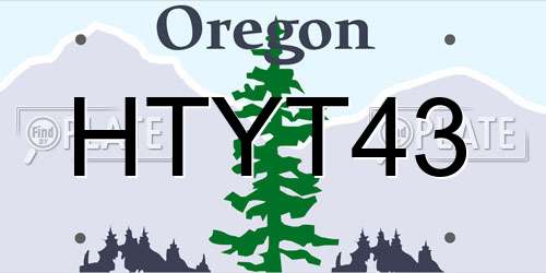 HTYT43 Oregon License Plate
