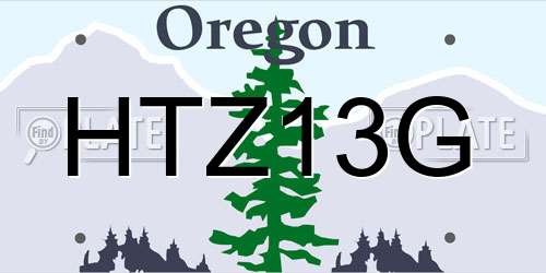 HTZ13G Oregon License Plate
