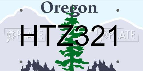 HTZ321 Oregon License Plate