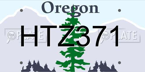 HTZ371 Oregon License Plate