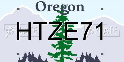 HTZE71 Oregon License Plate