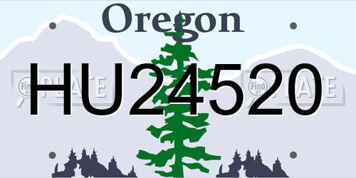 HU24520 Oregon License Plate