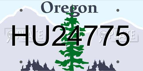 HU24775 Oregon License Plate
