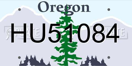 HU51084 Oregon License Plate