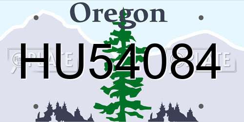 HU54084 Oregon License Plate