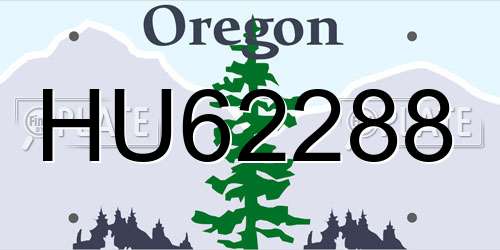 HU62288 Oregon License Plate