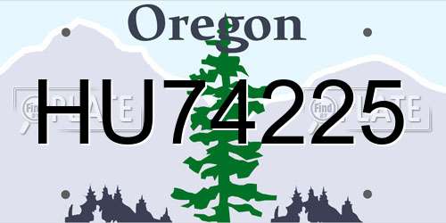HU74225 Oregon License Plate