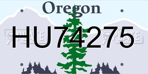 HU74275 Oregon License Plate