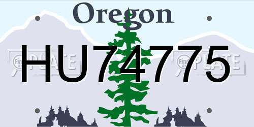 HU74775 Oregon License Plate