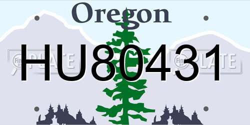 HU80431 Oregon License Plate
