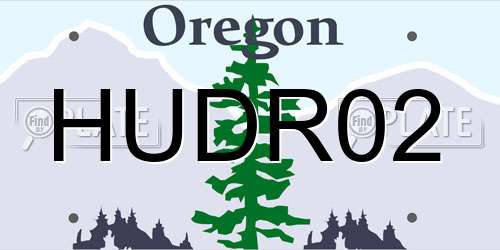 HUDR02 Oregon License Plate