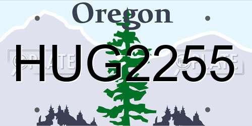 HUG2255 Oregon License Plate