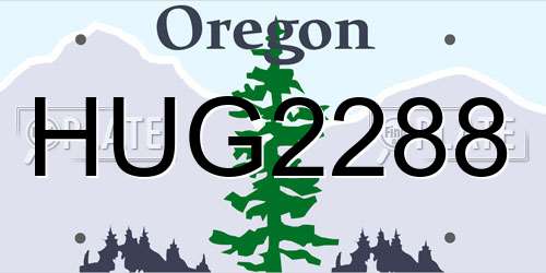 HUG2288 Oregon License Plate