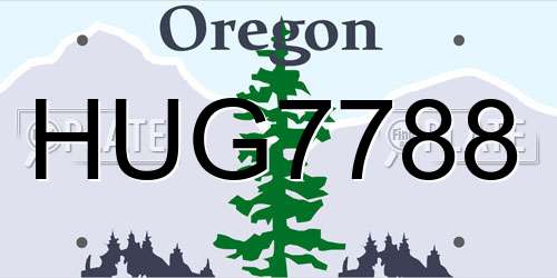 HUG7788 Oregon License Plate