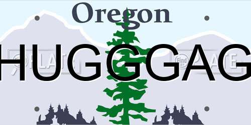 HUGGGAG Oregon License Plate